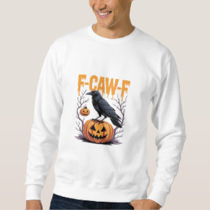F-Caw-F Klassieke Halloween Raven Pompoen T-shirt