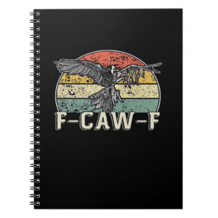 F-Caw-F Koe Grappige Vogel Vintage Zonsondergang G Notitieboek