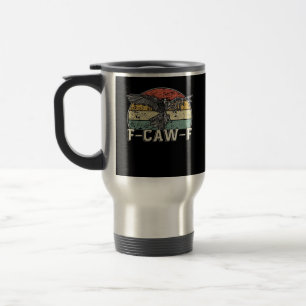 F-Caw-F Koe Grappige Vogel Vintage Zonsondergang G Reisbeker