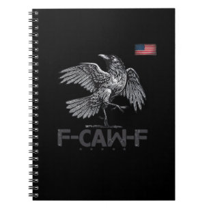 F-Caw-F Koe Grappige Vogel VS Oudroze Vlag Grappig Notitieboek