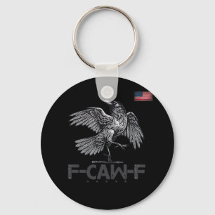 F-Caw-F Koe Grappige Vogel VS Oudroze Vlag Grappig Sleutelhanger
