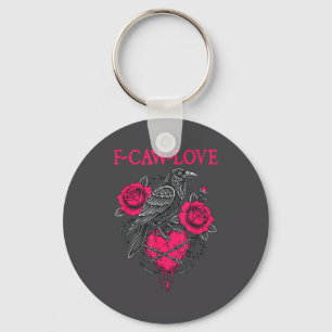 F Caw F Kraai Anti Valentijnsdag Donkere Gotische Sleutelhanger