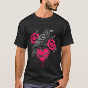 F Caw F Kraai Anti Valentijnsdag Donkere Gotische T-shirt