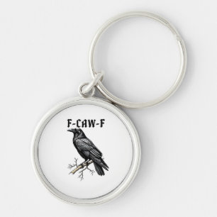 F Caw F Kraai, F-Caw-F Moppige Vogel Meme Sleutelhanger