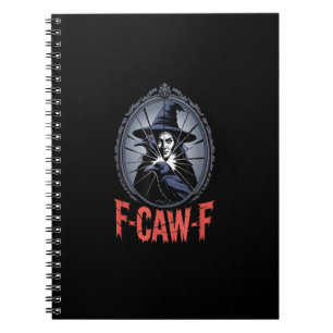 F-Caw-F Kraai Grappige Gotische Maan Vogel Hallowe Notitieboek