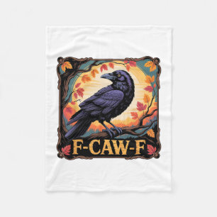 F-caw-f Kraai Griezelige Halloween Herfst Bladeren Fleece Deken