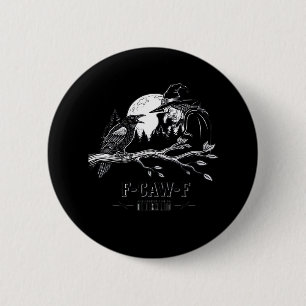 F-Caw-F Kraai Halloween Heks F-Caw-F Ronde Button 5,7 Cm