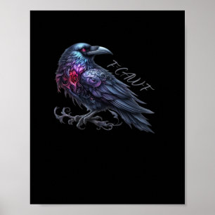 F-Caw-F Kraai Klassieke Retro Stijl Poster