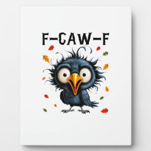 F-Caw-F Kraai Pun Grappige Vogel Kraaiend Grunge H Fotoplaat