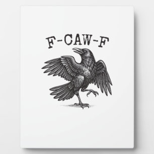 F-Caw-F Kraai Punt Grappige Vogel Kraaiende Grunge Fotoplaat