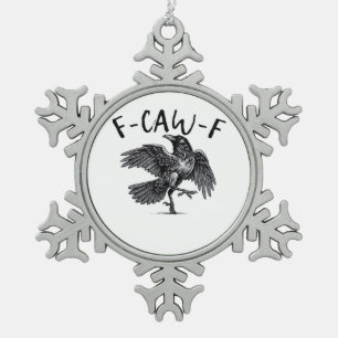 F Caw F Kraai Retro Klassieke Stijl Tin Sneeuwvlok Ornament