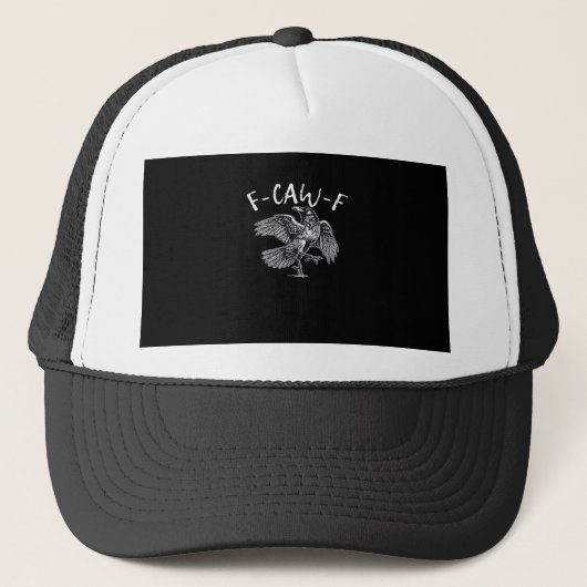 F-Caw-F Kraai Retro Klassieker Trucker Pet (Voorkant)