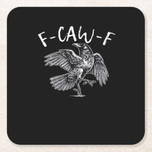 F-Caw-F Kraai Retro Klassieker Vierkante Kartonnen Onderzetter
