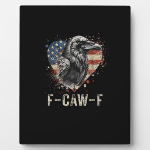 F-Caw-F Kraai Vogel Hart VS Vlag Vintage Fotoplaat