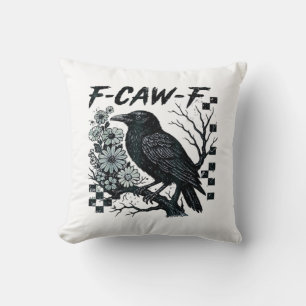 F-Caw-F Kraai Vogel Retro Klassieker Kussen
