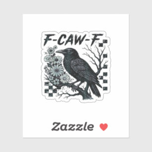 F-Caw-F Kraai Vogel Retro Klassieker Sticker