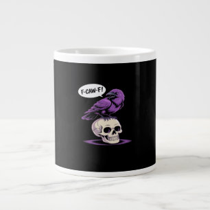 F-Caw-F Kraaien Schedel Halloween Humor Grafisch O Extra Grote Beker