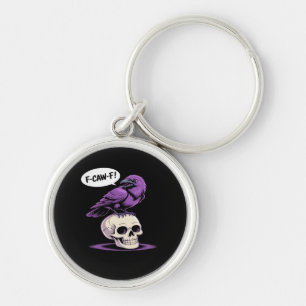 F-Caw-F Kraaien Schedel Halloween Humor Grafisch O Sleutelhanger