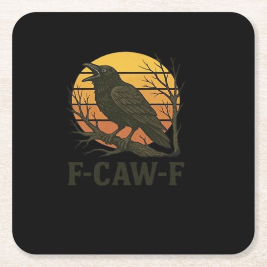 F-Caw-F Minimal Clean Vierkante Kartonnen Onderzetter (Voorkant)