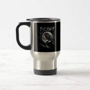 F-Caw-F Raven Maan Gothisch Halloween Kraai Vogel Reisbeker