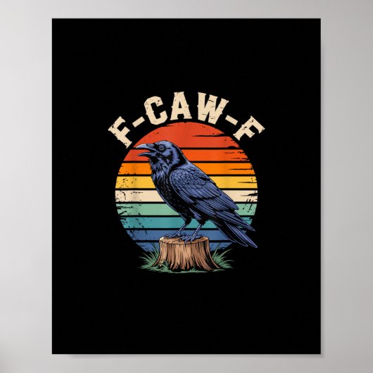 F-Caw-F Raven Moon Gothic Halloween Crow Bird Love Poster (Voorkant)