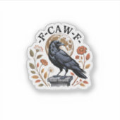 F-Caw-F Raven Moon Gothic Halloween Crow Bird Love Sticker (Voorkant)