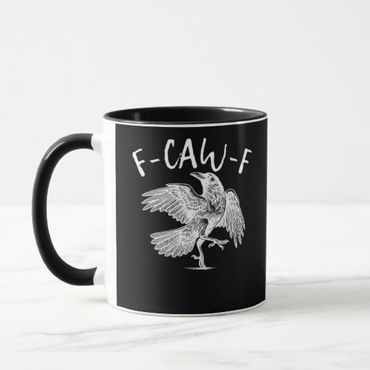 F-Caw-F Raven Vintage Grafisch Mok (Links)