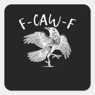 F-Caw-F Raven Vintage Grafisch Vierkante Sticker