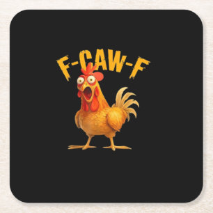 F-Caw-F Retro Klassieker Vierkante Kartonnen Onderzetter