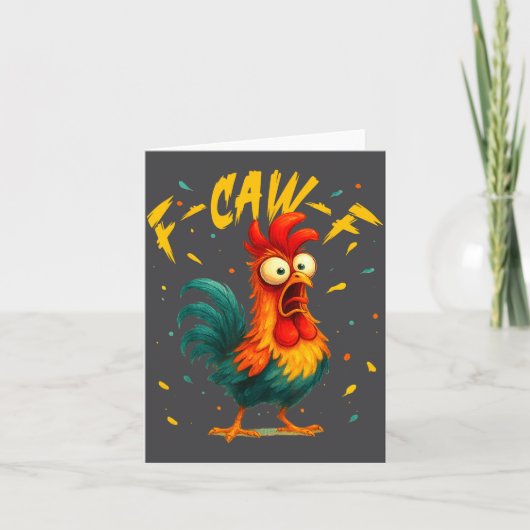 F Caw F Rooster Funny Bird Chicken Whisperer Fawk Kaart (Voorkant)