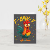 F Caw F Rooster Funny Bird Chicken Whisperer Fawk Kaart (Gele Bloem)