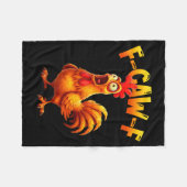 F Caw F Rooster Funny Bird Fcawf Chicken Whisperer Fleece Deken (Voorkant (Horizontaal))