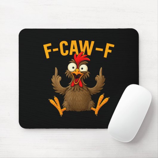 F Caw F Rooster Funny Bird Fcawf Chicken Whisperer Muismat (Met muis)