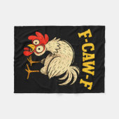 F Caw F Rooster Funny Fcawf Chicken Farm Bird Fawk Fleece Deken (Voorkant (Horizontaal))