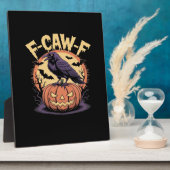 F-Caw-F Spooky Halloween Raven Pumpkin- Bat Moon N Fotoplaat (Zijkant)