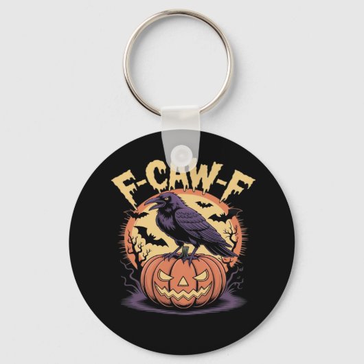 F-Caw-F Spooky Halloween Raven Pumpkin- Bat Moon N Sleutelhanger (Voorkant)