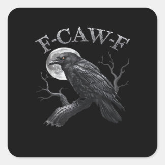 F-Caw-F Vogel Maan Gothic Klassiek Cool Ontwerp Vierkante Sticker