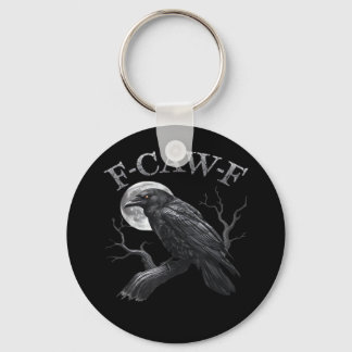 F-Caw-F Vogel Maan Gothisch Klassiek Cool Design Sleutelhanger