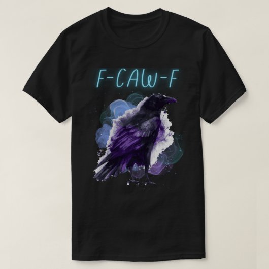 F-CAW-F Waterverf Raven - Paarse en blauwe T-shirt (Design voorkant)