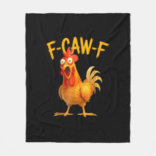 F-Caw-F woordspeling Funny kip haan kraaiende Grun Fleece Deken