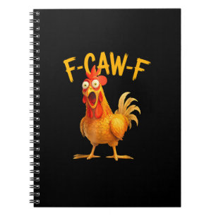 F-Caw-F woordspeling Funny kip haan kraaiende Grun Notitieboek