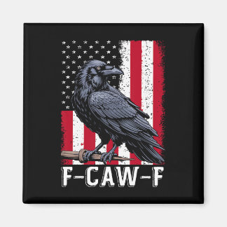 F-caw-f Zwarde Kraai Zwarte Vogel Retro Usa Vlag V Magneet