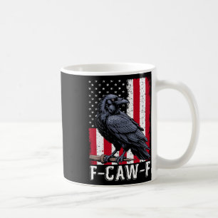 F-caw-f Zwarte Kraai Zwarte Vogel Retro Usa Vlag V Koffiemok