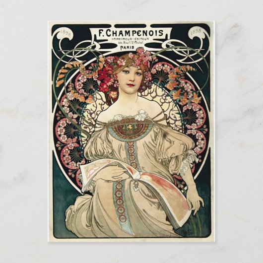 F. Champenois van Alphonse Mucha Briefkaart (Voorkant)