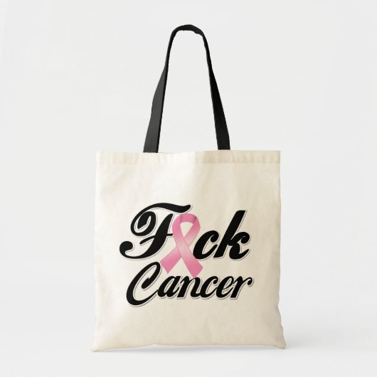 F*CK Breast Cancer Shirten Tote Bag (Voorkant)