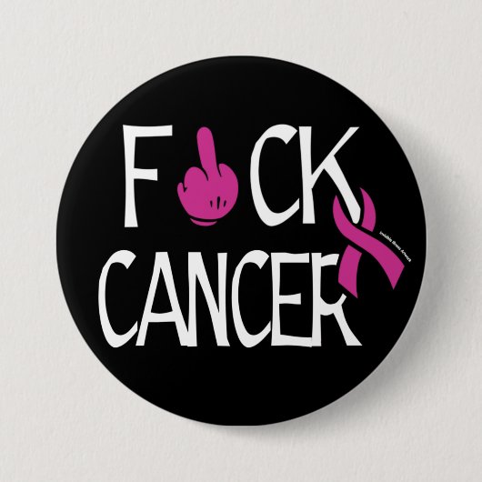 F#CK CANCER... Breast kanker Ronde Button 7,6 Cm (Voorkant)