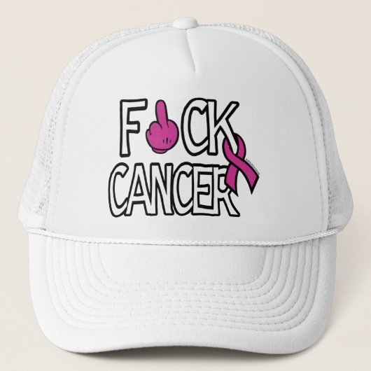 F#CK CANCER... Breast kanker Trucker Pet (Voorkant)