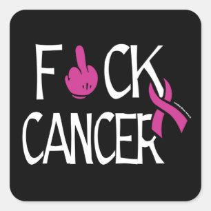 F#CK CANCER... Breast kanker Vierkante Sticker