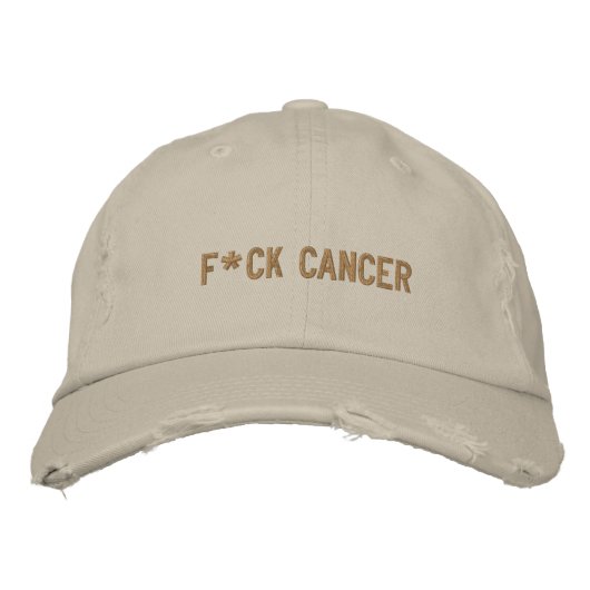 F*CK CANCER EMBROIDERDE BASEBALL-PET GEBORDUURDE PET (Voorkant)