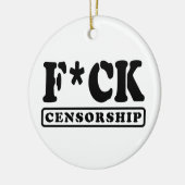 F*CK CENSUUR KERAMISCH ORNAMENT (Links)
